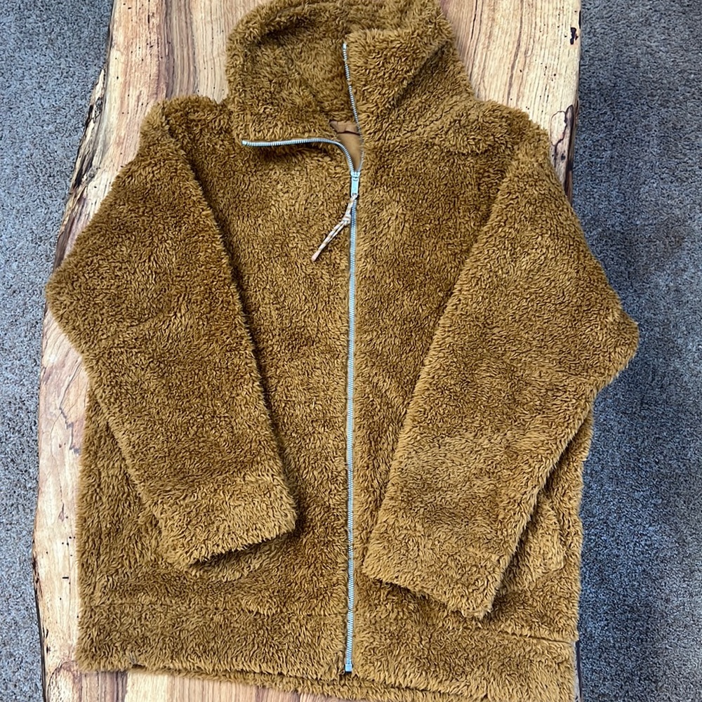 Lululemon brown fleece zip up jacket coat sz 6